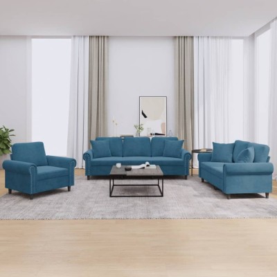 Sofa set with pillows, 3...