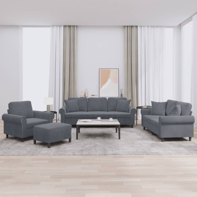 Sofa set with pillows, 4...