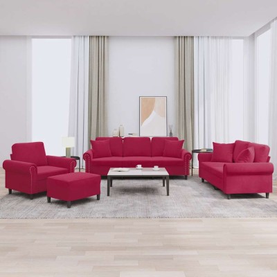 Sofa set with pillows, 4...