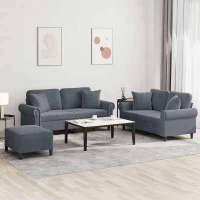 Sofa set with pillows, 3...
