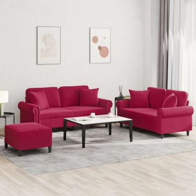 Sofa set with pillows, 3...