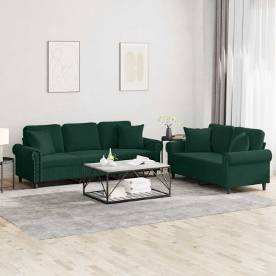 Sofa set with pillows, 2...