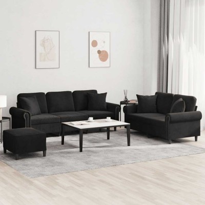 Sofa set with pillows, 3...