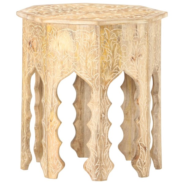 Side table, solid mango wood, 48cm in diameter