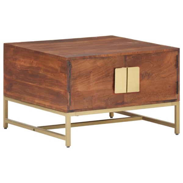Coffee table, honey brown, 67x67x45cm, solid acacia