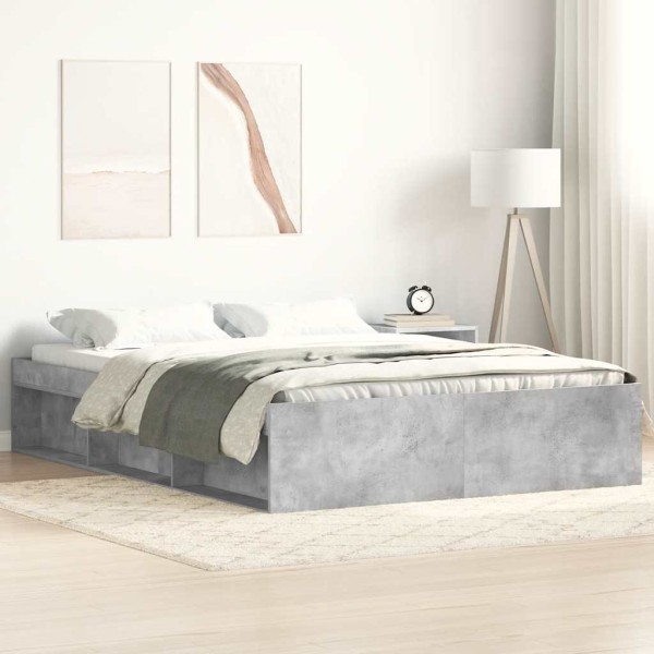 Bed frame, concrete gray color, 140x200cm