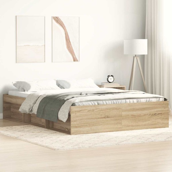 Bed frame, sonoma oak color, 150x200cm, large