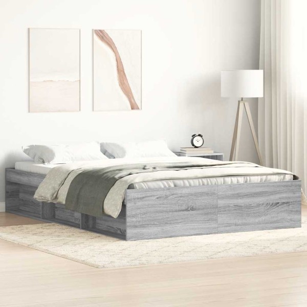 Bed frame, gray oak color, 160x200cm