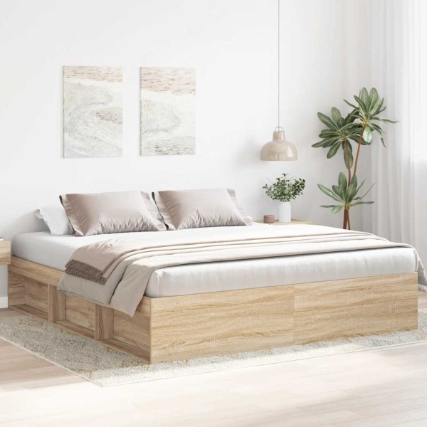 Bed frame, sonoma oak color, 200x200cm