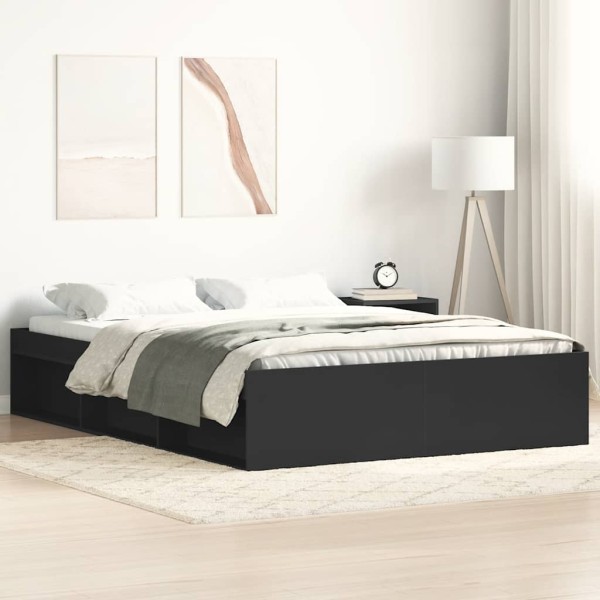 Bed frame, black, 135x190cm, double