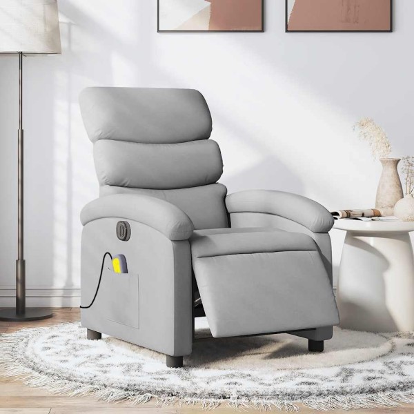 Electric massage chair, light gray, fabric