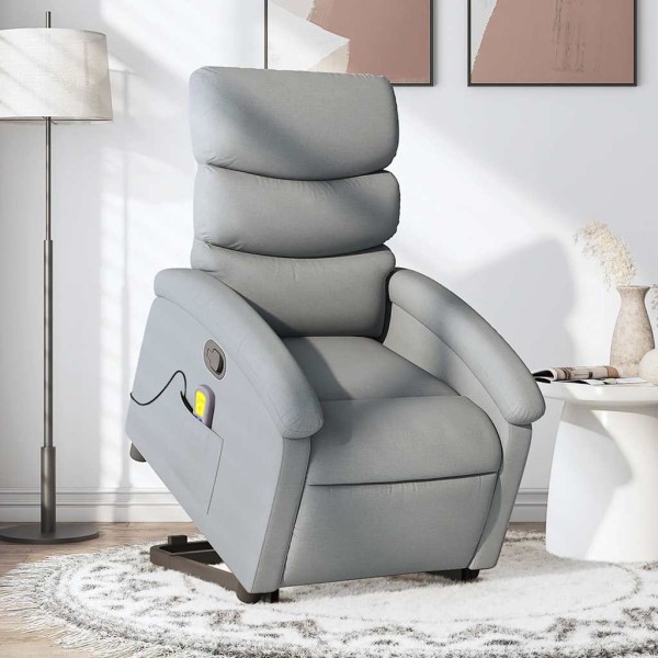Standing massage chair, light gray, fabric