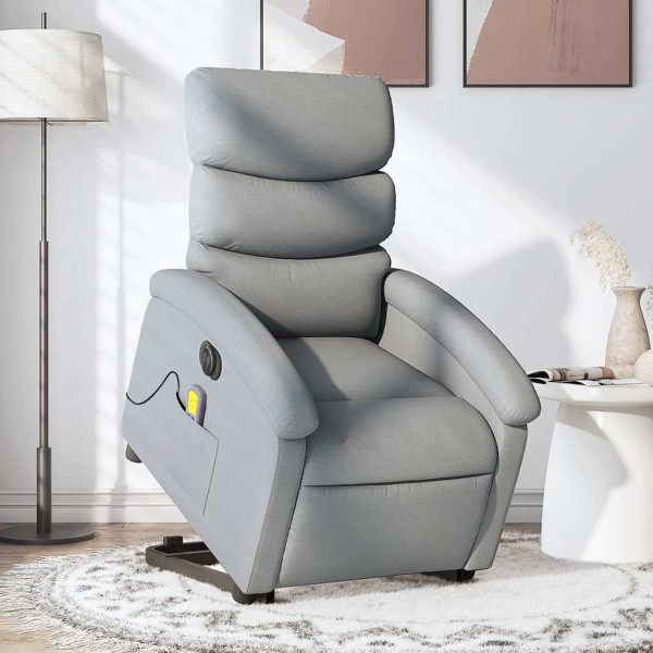 Standing massage chair, light gray, fabric