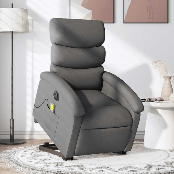 Standing massage chair, dark gray, fabric