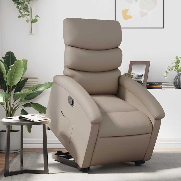 Stand-up recliner, cappuccino, artificial leather
