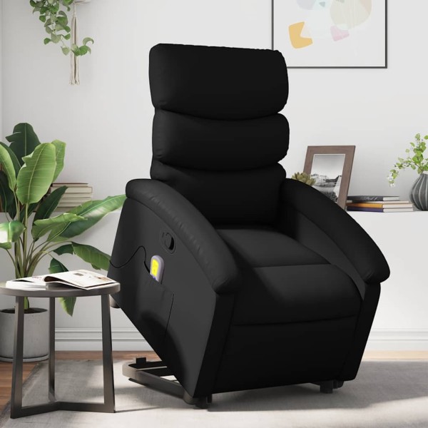 Standing massage chair, black, artificial leather