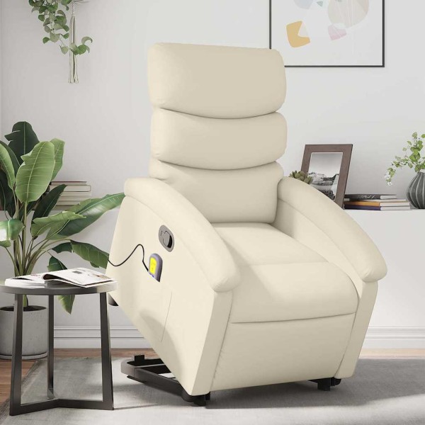 Standing massage chair, cream, artificial leather