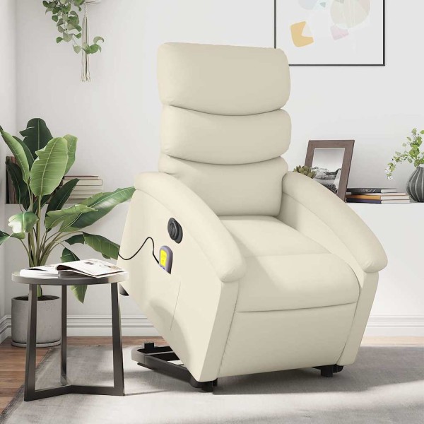 Standing massage chair, cream, artificial leather