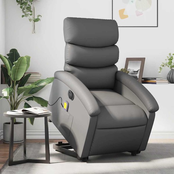 Standing massage chair, gray, artificial leather