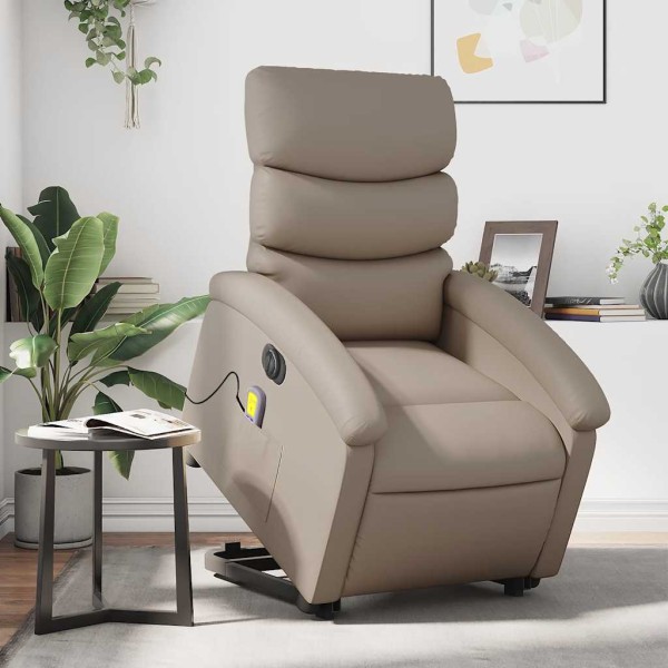 Standing massage chair, cappuccino, artificial leather