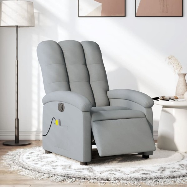 Electric massage chair, light gray, fabric