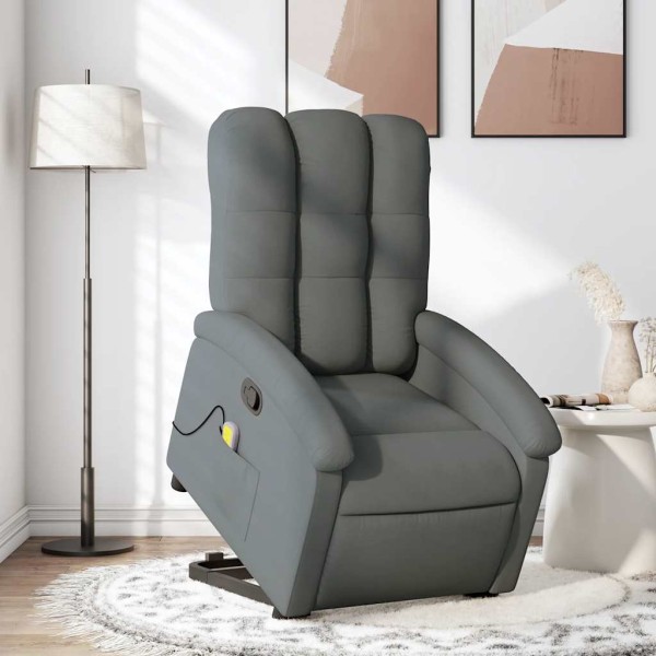 Standing massage chair, dark gray, fabric