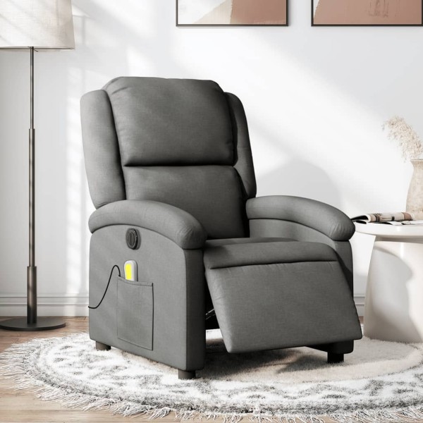 Electric massage chair, dark gray, fabric