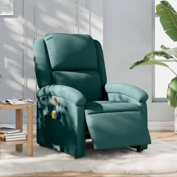 Electric massage chair, dark green, fabric