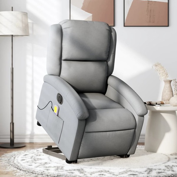 Standing massage chair, light gray, fabric