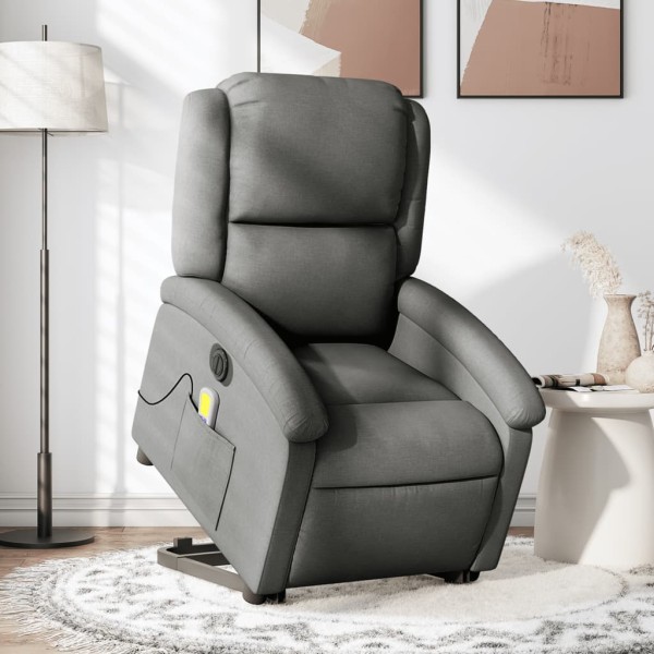 Standing massage chair, dark gray, fabric