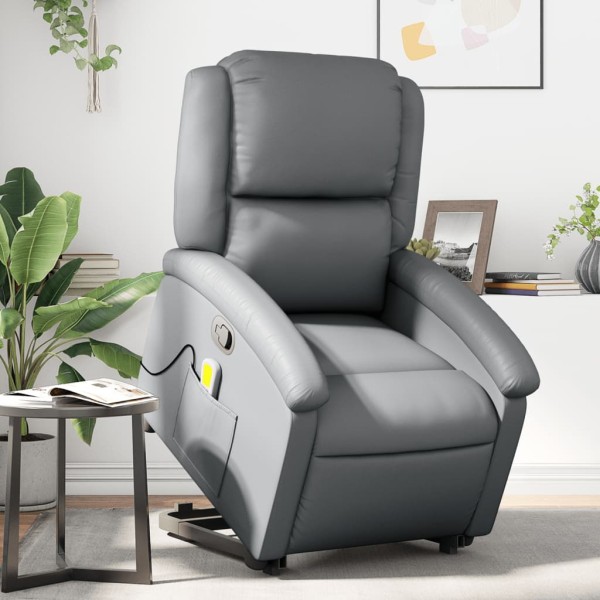 Standing massage chair, gray, artificial leather