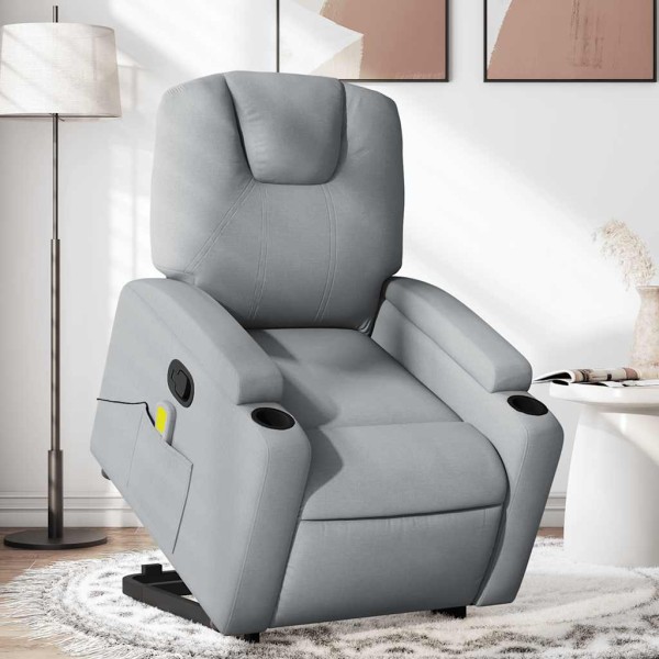Standing massage chair, light gray, fabric