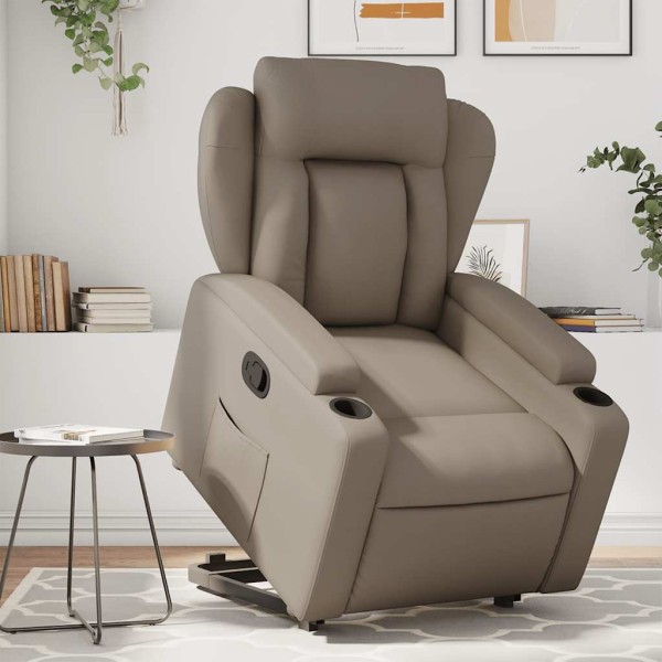 Stand-up recliner, cappuccino, artificial leather