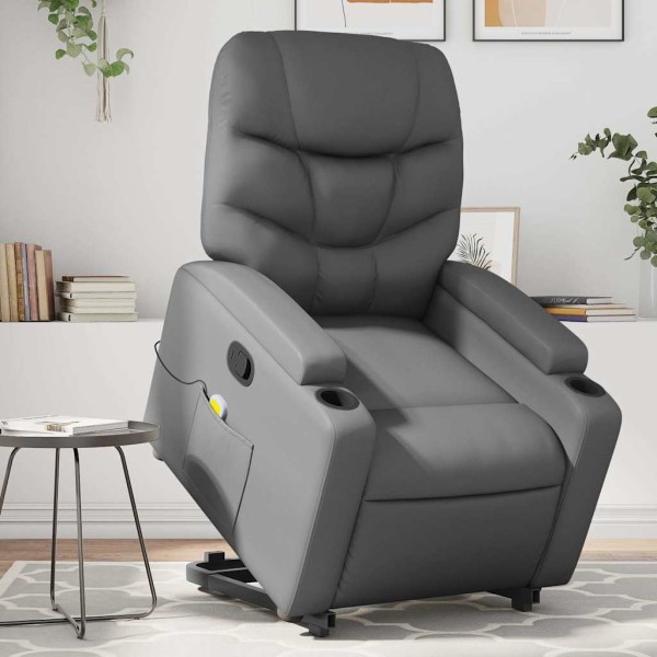 Standing massage chair, gray, artificial leather