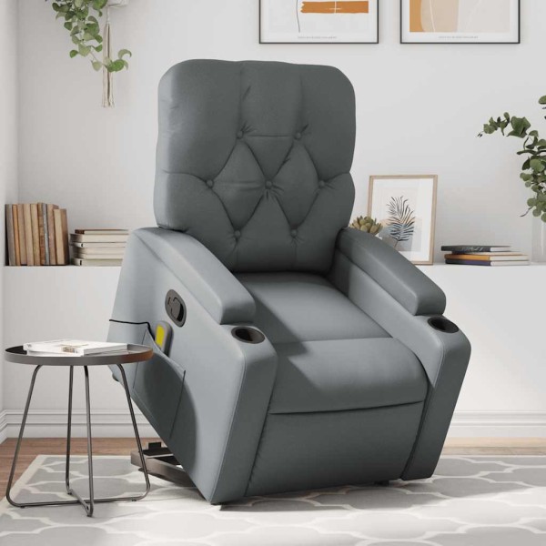 Standing massage chair, gray, artificial leather