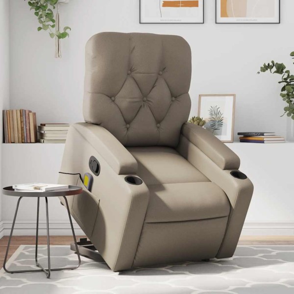 Standing massage chair, cappuccino, artificial leather
