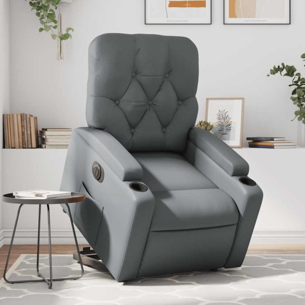 Standing electric chair, gray, artificial leather