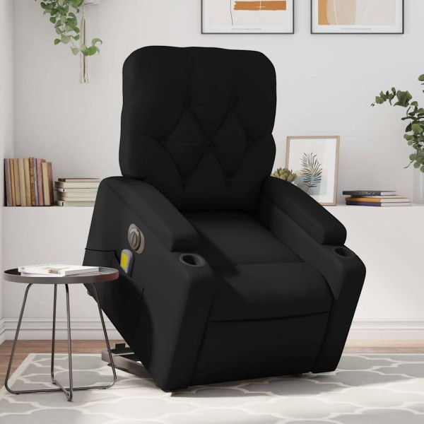 Standing massage chair, black, artificial leather