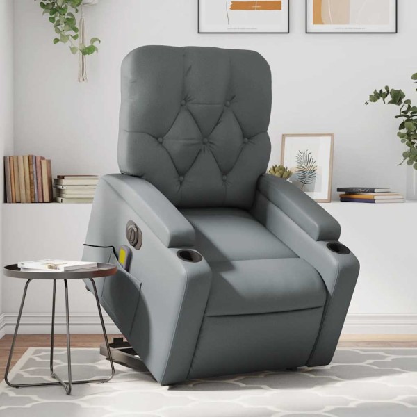 Standing massage chair, gray, artificial leather