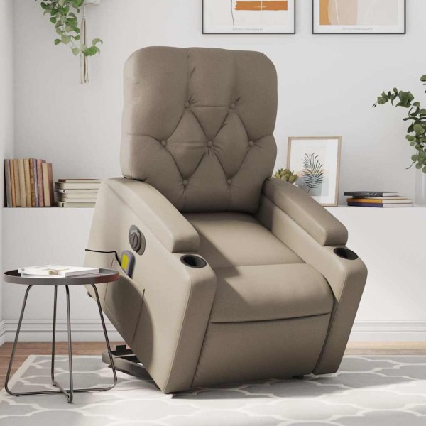 Standing massage chair, cappuccino, artificial leather