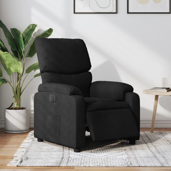 Electric reclining chair, black, fabric