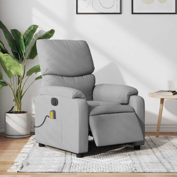 Electric massage chair, light gray, fabric
