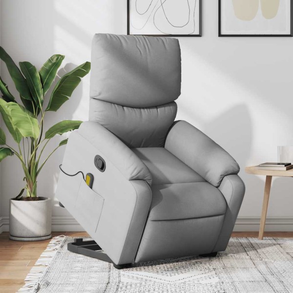 Standing massage chair, light gray, fabric