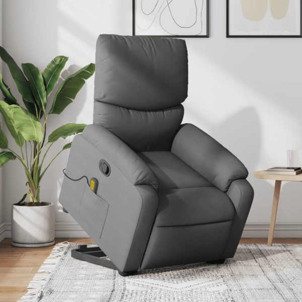 Standing massage chair, dark gray, fabric