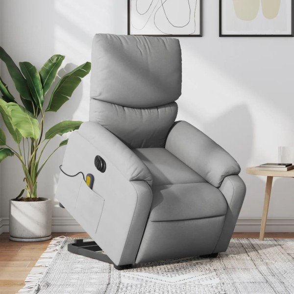 Standing massage chair, light gray, fabric