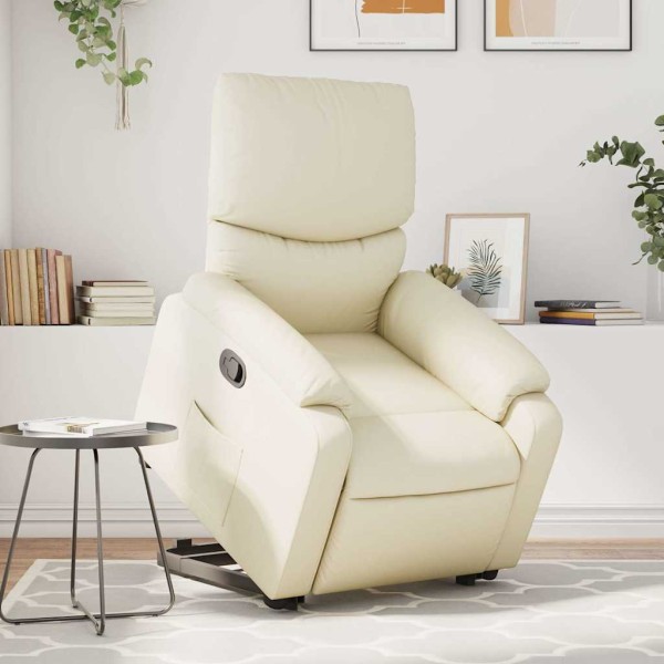 Standing massage chair, cream, artificial leather