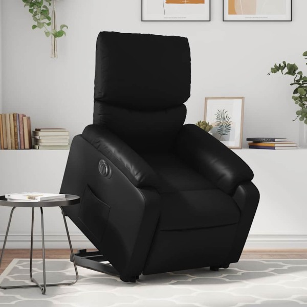 Stand-up electric chair, black, artificial leather