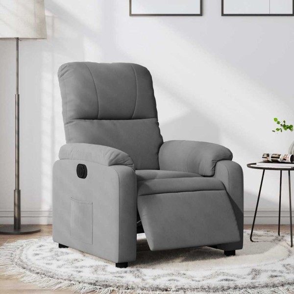 Reclining electric chair, gray, microfiber fabric