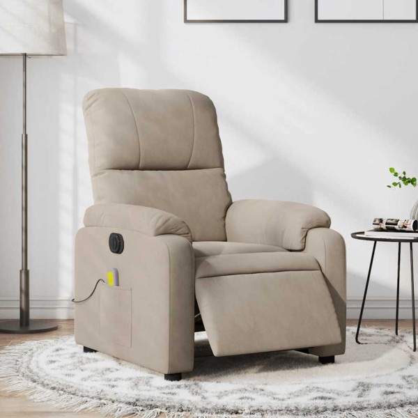 Electric massage chair, taupe, microfiber fabric