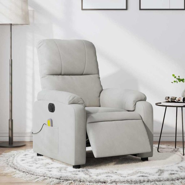 Electric massage chair, gray, microfiber fabric